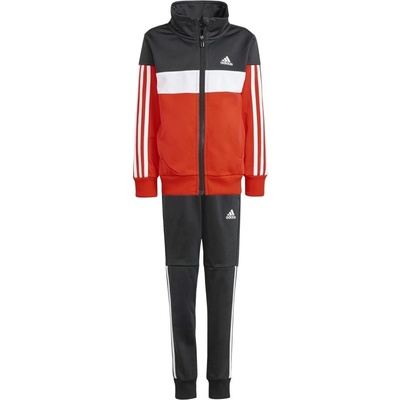 adidas Tiberio 3-Stripes Colorblock Shiny Track Suit Kids Blk/Red/White