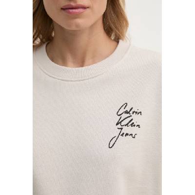 Calvin Klein Памучен суичър Calvin Klein Jeans в бежово с принт J20J224743 (J20J224743)