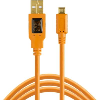 Tether Tools CU5430ORG USB 2.0 na Micro-B 5-Pin, 4,6m, oranžový