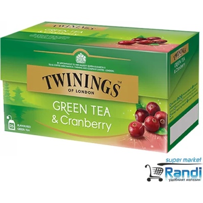 TWININGS Чай Twinings Green Tea &Cranberry 50гр