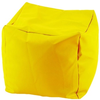 Pufrelax Пуф, 80л. , Табуретка Куб - Teteron Yellow Quince, Подходящ за използване на открито, Перящ се калъф, Пълнеж от Полистиролни перли
