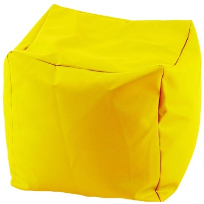 Pufrelax Пуф, 80л. , Табуретка Куб - Teteron Yellow Quince, Подходящ за използване на открито, Перящ се калъф, Пълнеж от Полистиролни перли