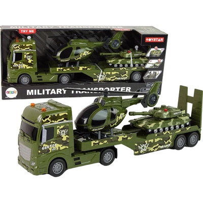 Lean Toys Vojenská súprava kamión vrtuľníka a tank