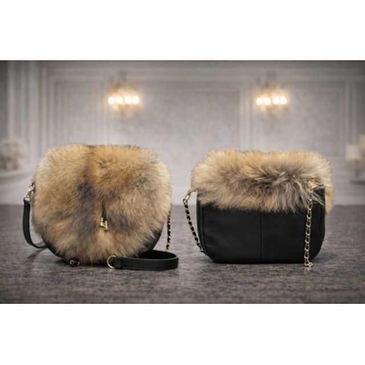Max Original Leather Dámska kožušinová kabelka natural 1