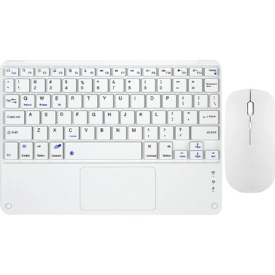 AppleKing sada bezdrátové klávesnice s touchpadem a Bluetooth bezdrátové myši - bílá