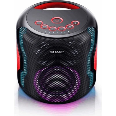 Тонколона Sharp PS921BK, 2.1, 69W RMS (2x17W + 1x35W), Bluetooth, Jack 3.5mm, USB, черна, RGB подсветка, IPX5 защита, до 14 часа време на работа (PS-921(BK))