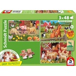 Schmidt Spiele Детски пъзел Schmidt от 3 x 48 части - Животни във фермата (56579) - ozone