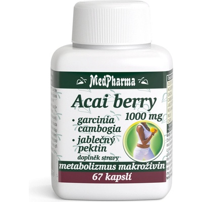 MedPharma Acai berry 1000 mg + garcinia cambogia + jabl. pektin 67 kapslí