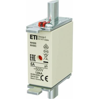 ETI Nožová poistka NV/NH 00C 6A gL/gG 500V KOMBI