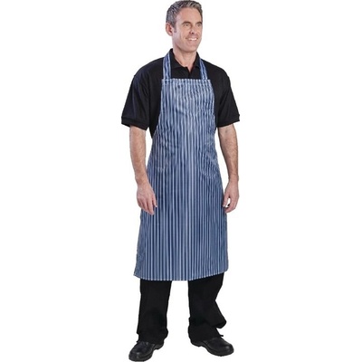 Whites Chefs Clothing Whites voděodolná náprsní zástěra modrobílá
