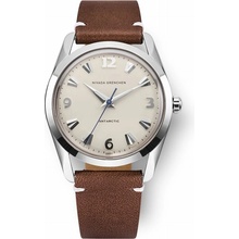 Nivada Grenchen Antarctic - Eggshell White Luminova - Brown Leather White Stitching