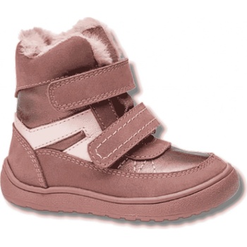 Protetika dívčí zimní barefoot boty DAXI OLD PINK starorůžová