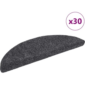vidaXL Изтривалки за стълби, самозалепващи се, 30 бр. , 56x17x3 см, тъмносиви, полукръгли (3365680)