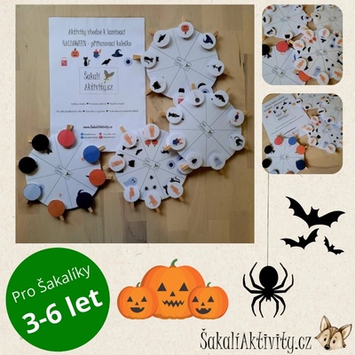 HALLOWEEN - přiřazovací kolečko Provedení: Polotovar - tištěný + laminovaný + potřebné doplňky