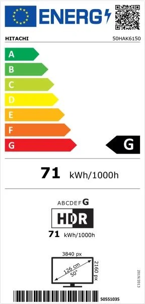 Télécommande D'origine Pour Téléviseur Hitachi 50HAK6150 / 50HAK6150U – Smart LED, Neuf Sous Blister