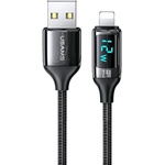 USAMS Кабел плетен U78 Lightning 1 м 2.4A Fast Charging, черен (Usa001032)