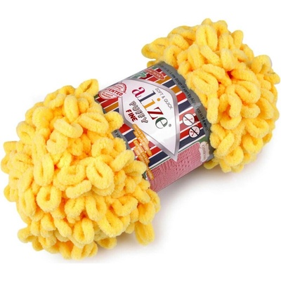 Pletací příze Alize Puffy Fine 100 g Varianta: 4 (113) žlutá, Balení: 1 ks 49961/121974/232127