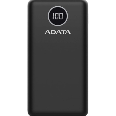 ADATA P20000QCD, 20000 mAh, micro USB, USB Type-C, USB 3.0, LCD дисплей, Черна (AP20000QCD-DGT-CBK)