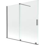 Mexen Velar двукрилна плъзгаща се вана за баня 170 x 160 см, прозрачна, четка gun (896-170-000-01-66)