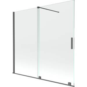Mexen Velar двукрилна плъзгаща се вана за баня 170 x 160 см, прозрачна, четка gun (896-170-000-01-66)