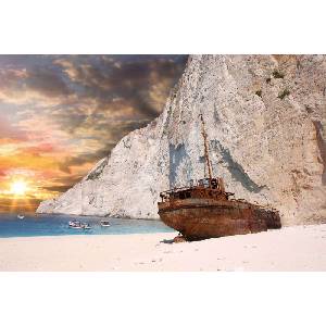 DIMEX ART Флизелинов фототапет корабокрушение в закинтос 375 x 250 см