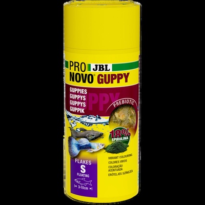 Jbl Pronovo GUPPY Flakes S - Люспи за основна храна за аквариум в размер S за гупи и други живораждащи от 3-10 см. , 250 мл