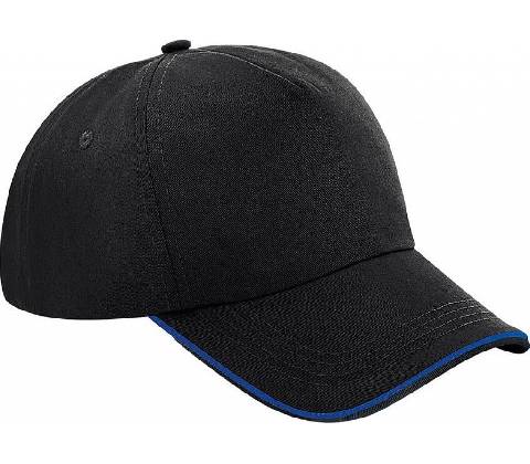 Beechfield Authentic 5 Panel Čierna/Kráľovsky modrá