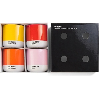 Pantone Hrnček Cortado set oranžová červená žltá ružová 175 ml