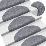vidaXL Изтривалки за стълби, самозалепващи се, 10 бр. , 65x21x4 см, светлосиви, полукръгли, големи
