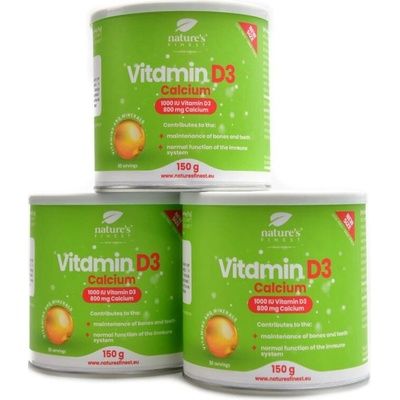 Natures Finest Nutrisslim Vitamin D3 + calcium 3 x 150 g pack
