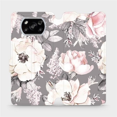 Mobiwear - Xiaomi POCO X3 NFC - MX06S Květy na šedém pozadí