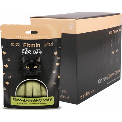 Fitmin For Life Mrazom sušené tyčinky s mačacou trávou 6 x 30 g