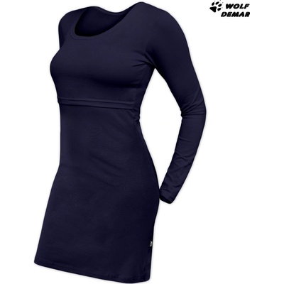 Jožánek kojicí šaty Elena dlouhý rukáv tmavě modré – Zboží Dáma