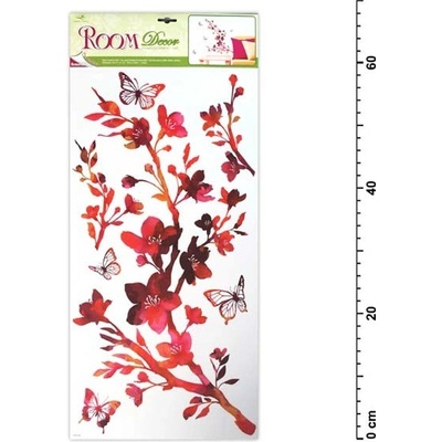 Anděl samolepiaca dekorácia 935 rubínový konár 69x32cm