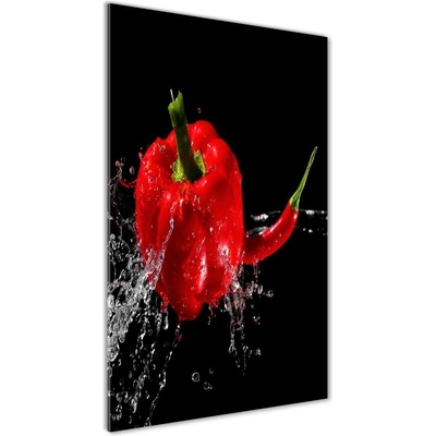 Vertikálny foto obraz sklo tvrdené Dve papriky 50x100 cm