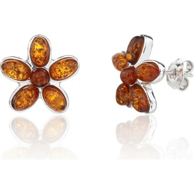 Jan Kos jewellery Stříbrné náušnice s jantarem MHT-5801/SA00