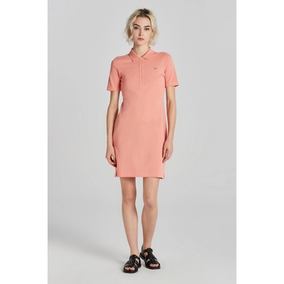 Gant Slim Shield Ss Pique Polo Dress ružová