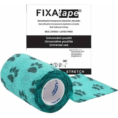 FIXAtape Stretch samofixačné elastické ovínadlo modré s labkami 7,5 x 450 cm