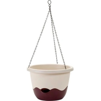 Samozavlažovací závesný Plastia Mareta biela + vínová 30 cm