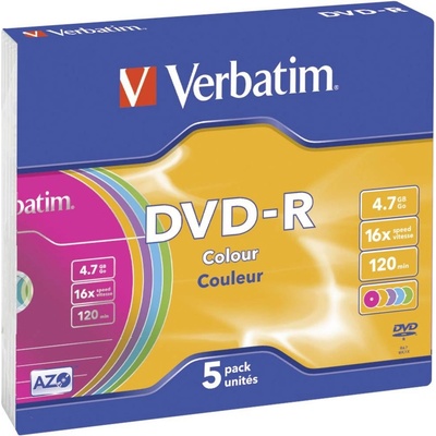 Verbatim DVD-R 4,7GB 16x, Advanced AZO+, slimbox, 5ks (43557) – Zbozi.Blesk.cz