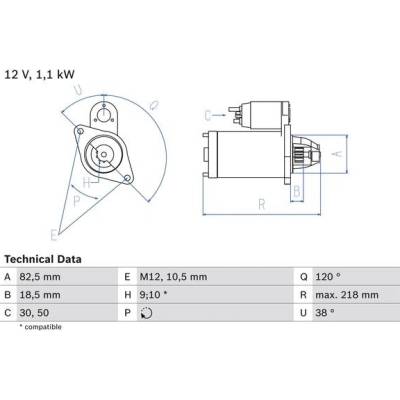 BOSCH STARTER 0 986 016 280
