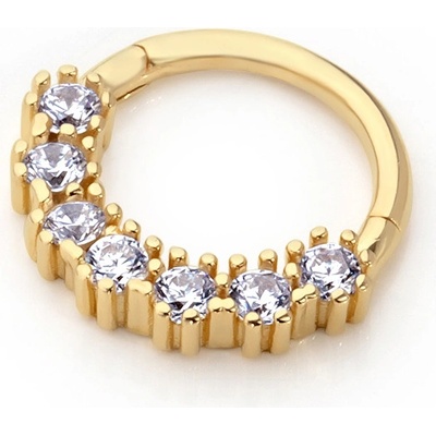Lillian Vassago Zlatý piercing kroužek se zářivými zirkony LLV92-GPI021SP