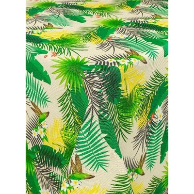 Impol Trade Obrus PVC 5741410 návin tropické listy na krémovom podklade 20 mx140cm
