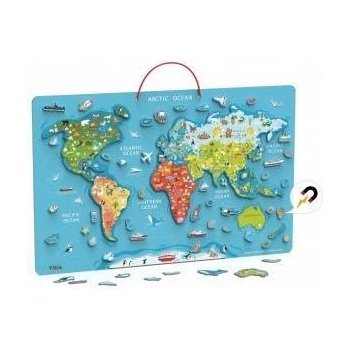 Vigan Viga 2in1 Educational Board with Magnetic Map of the World Montessori