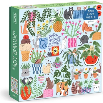 Galison - Puzzle Cats in Houseplants - 500 piese