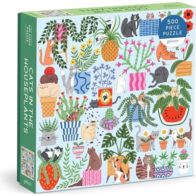 Galison - Puzzle Cats in Houseplants - 500 piese