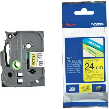 Brother TZe-651 Tape Black on Yellow, Laminated, 24mm - Eco (BTZe-651)