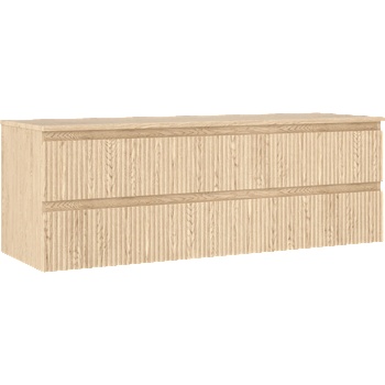 Mexen Rivel баня шкаф под мивка 140 см с плот, 2 чекмеджета, набраздена, дъб - 91A20-14047-2-BFFC81 (91A20-14047-2-BFFC81)