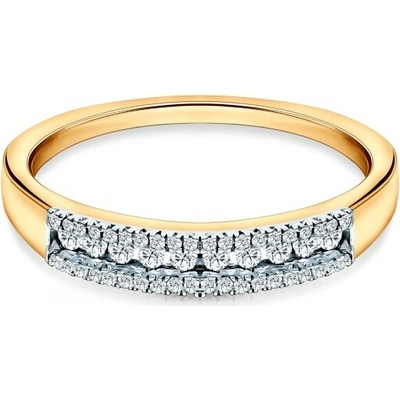 Savicki Zásnubný prsteň žlté zlato biely zafír diamant SAV KUMR 6808 WSAP Z