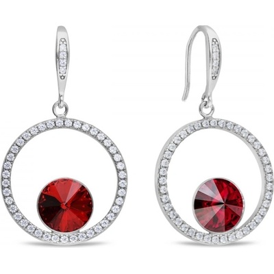 Spark stříbrné červené se Swarovski Elements Orbita KWCD1122SS39SC Scarlet